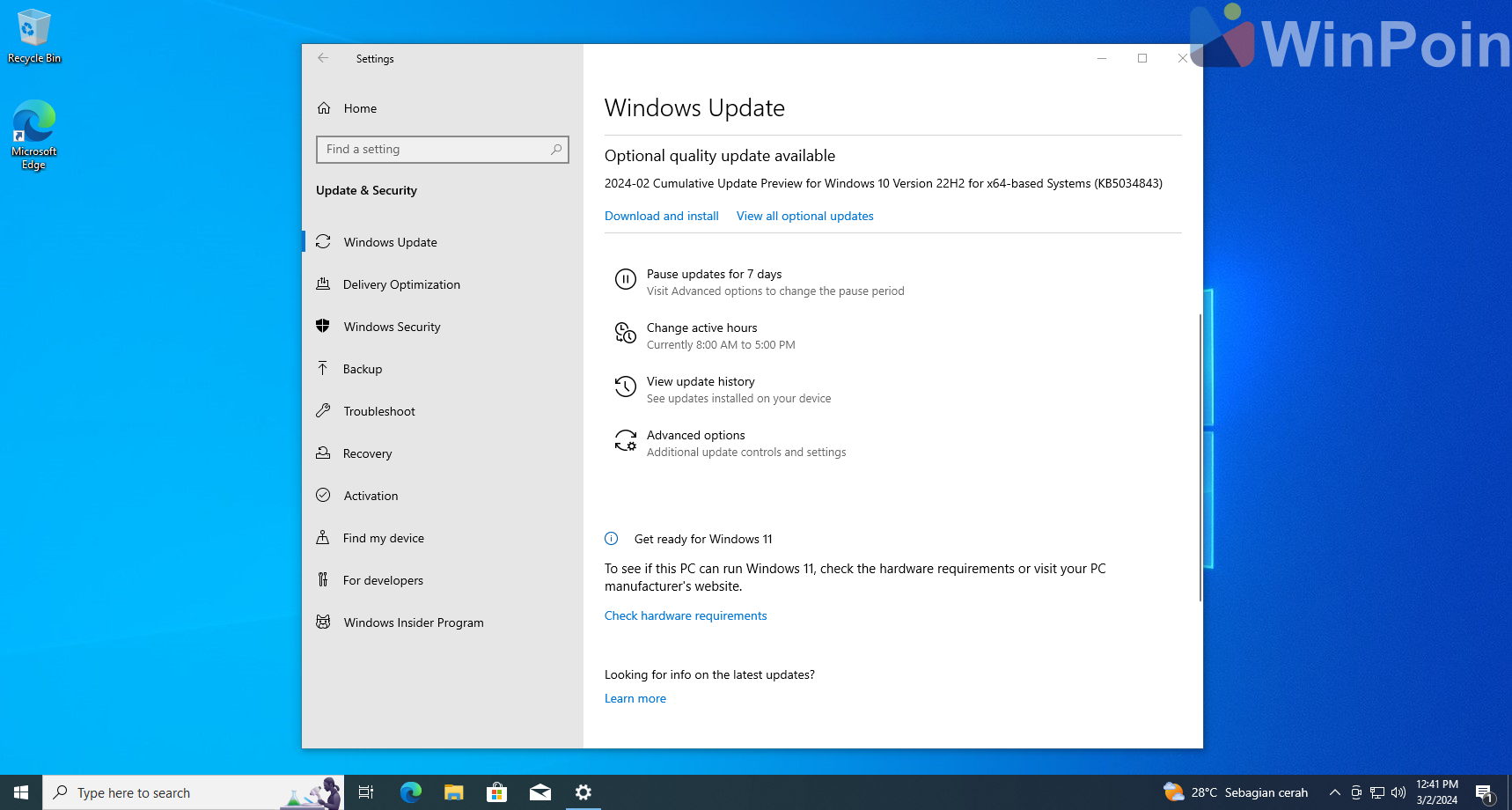 Microsoft merilis pembaruan pratinjau KB5034843 untuk Windows 10 – Menghadirkan opsi WhatsApp ke Windows Share