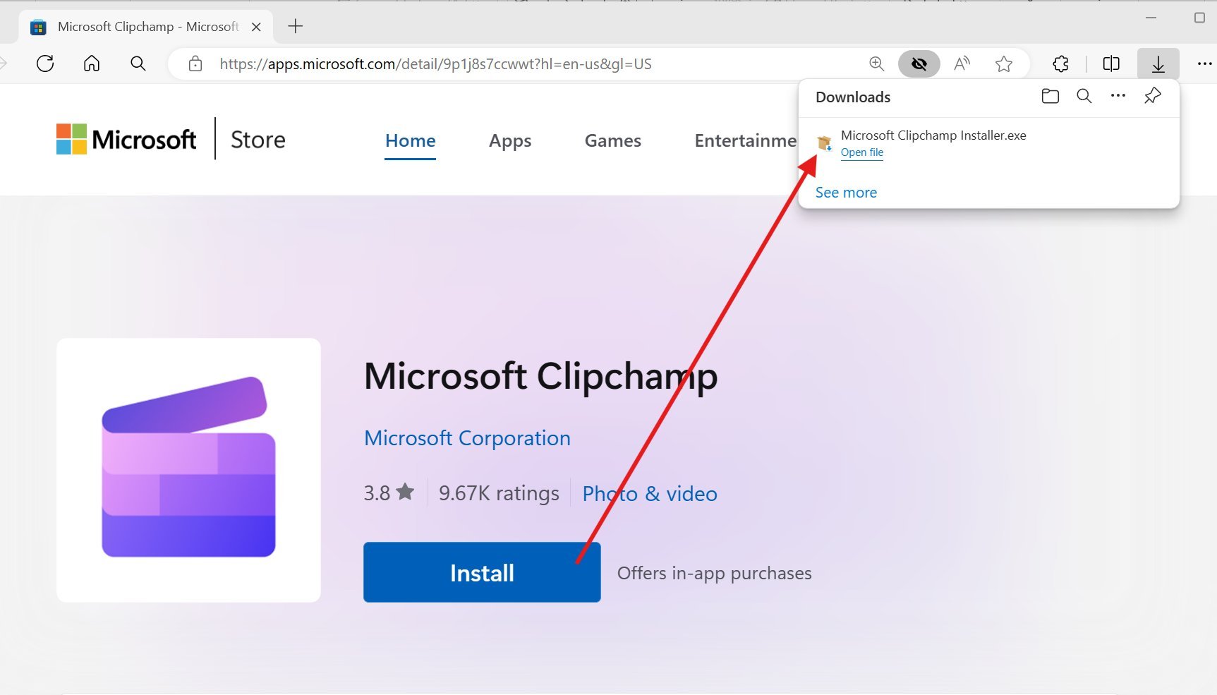Anda sekarang dapat mengunduh penginstal dari Microsoft Store