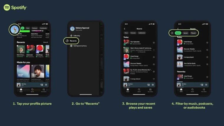 Spotify memperkenalkan fitur ‘terkini’ baru – sejarah hingga 90 hari